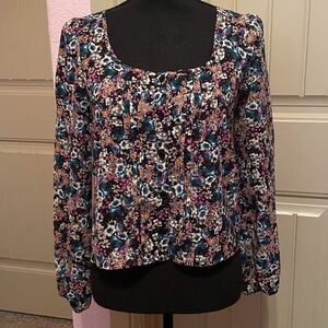 Mudd Button Down Floral Blouse